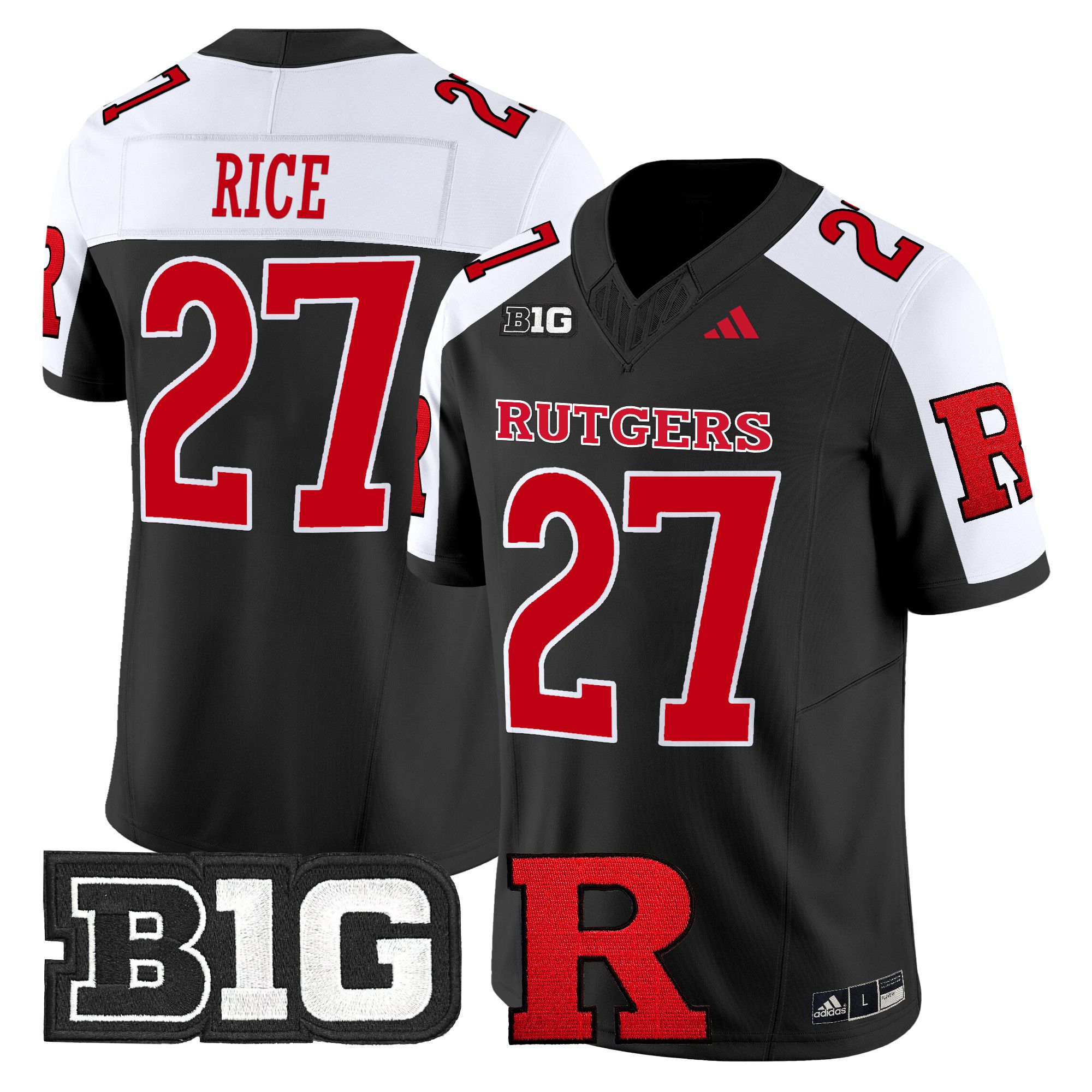 Men Rutgers Scarlet Knights #27 Rice Black 2024 Vapor Limited NCAA Jersey-0